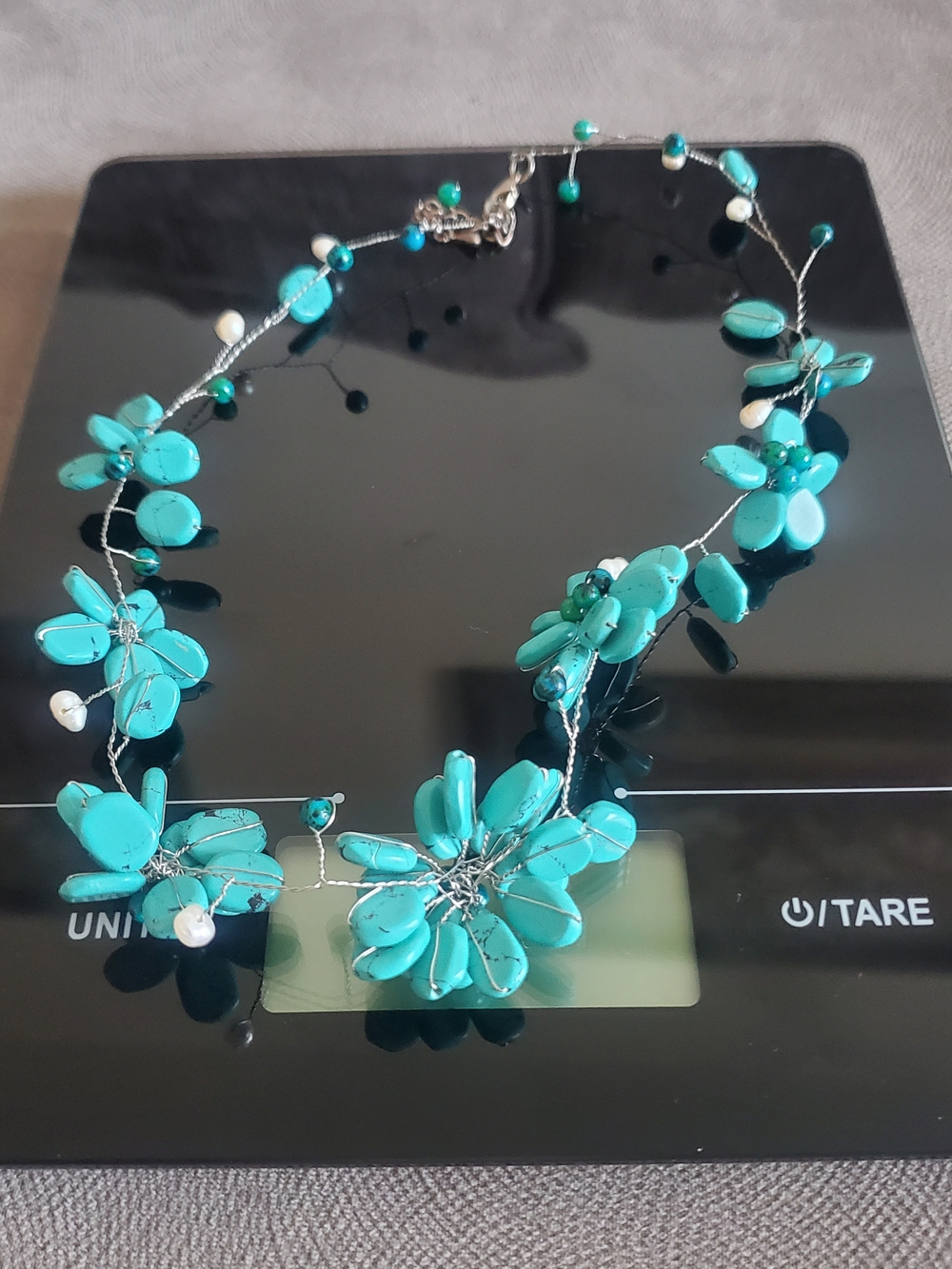 925 Handcrafted Turquoise Flower Necklace - Women's Jewelry Summer